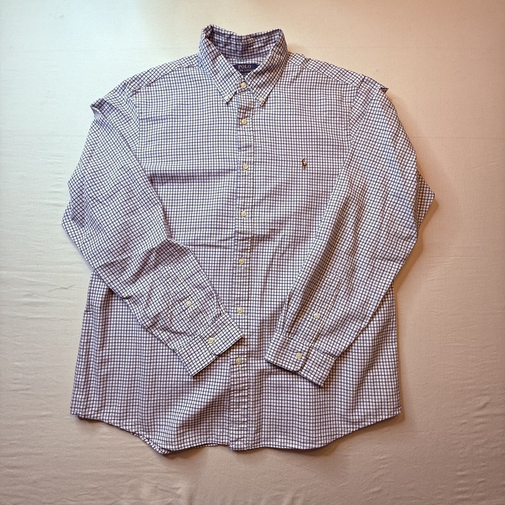 Polo Ralph Lauren Shirt‎ Mens 2XL Plaid Classic Fit Button Down Long Sleeve